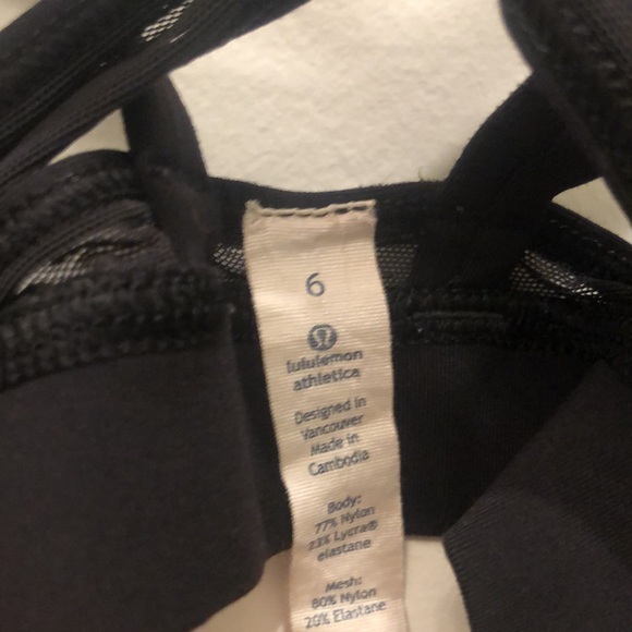 Lululemon black energy bra exhale, size 6 - Picture 2 of 3